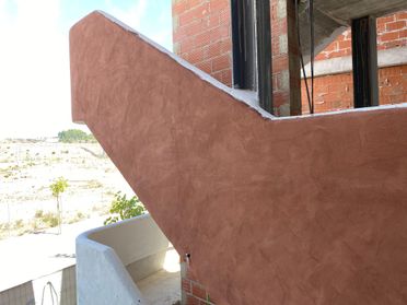 terraza con el material aplicado